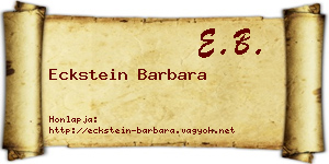 Eckstein Barbara névjegykártya